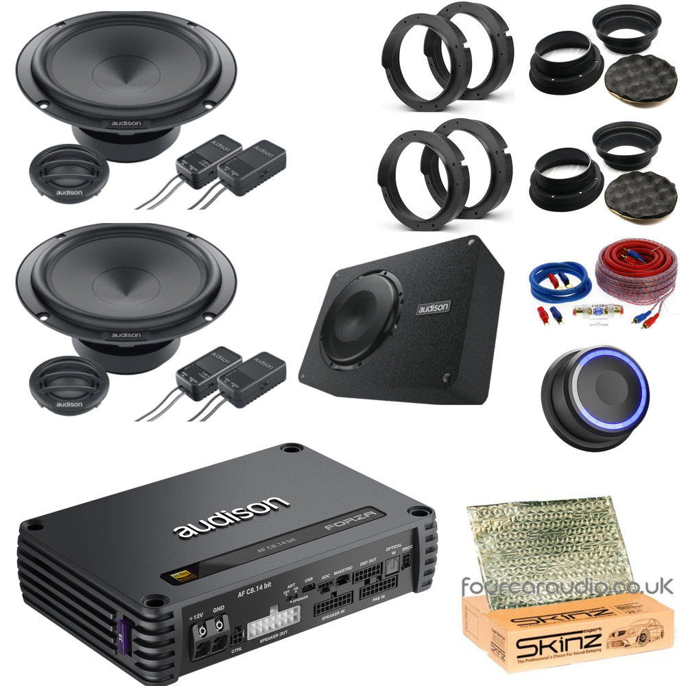 Mid Level DSP  – Audison Speakers + Audison C8.14bit DSP Amp + Audison 8 Sub