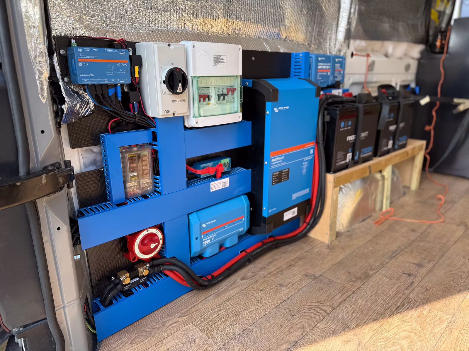 Victron electrical equipment installed in a campervan