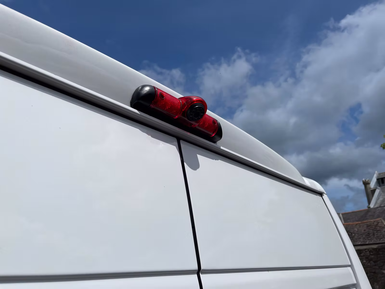A reversing camera integrated into a van brake light