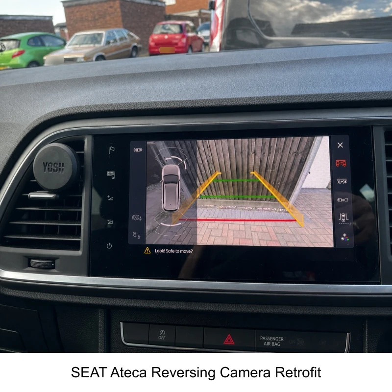 Autologics supplier example: SEAT Ateca reversing camera display with parking guidelines