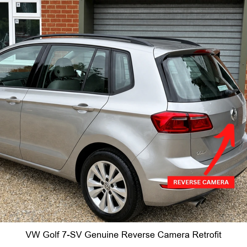 Autologics supplier example: VW Golf 7 SV reversing camera position at the rear of the vehicle