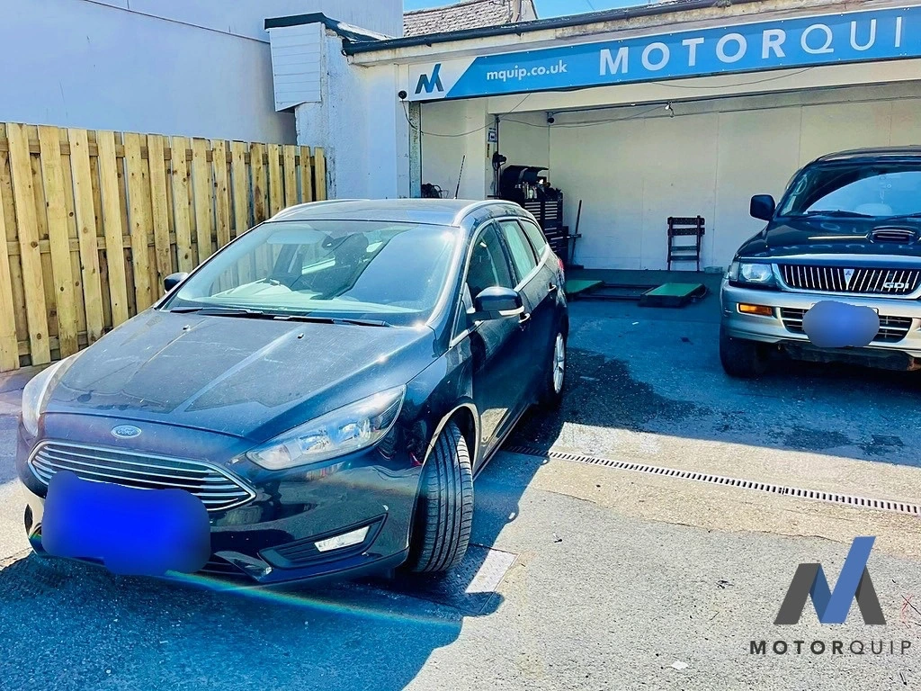 Ford Focus parked outside the Motorquip workshop